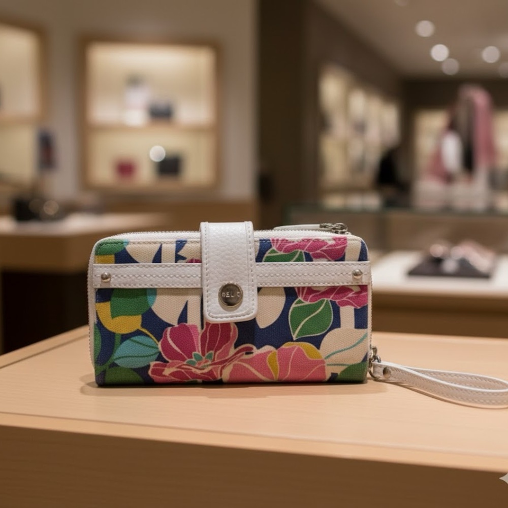 Relic Floral Wallet/Wristlet - White and Multicolor